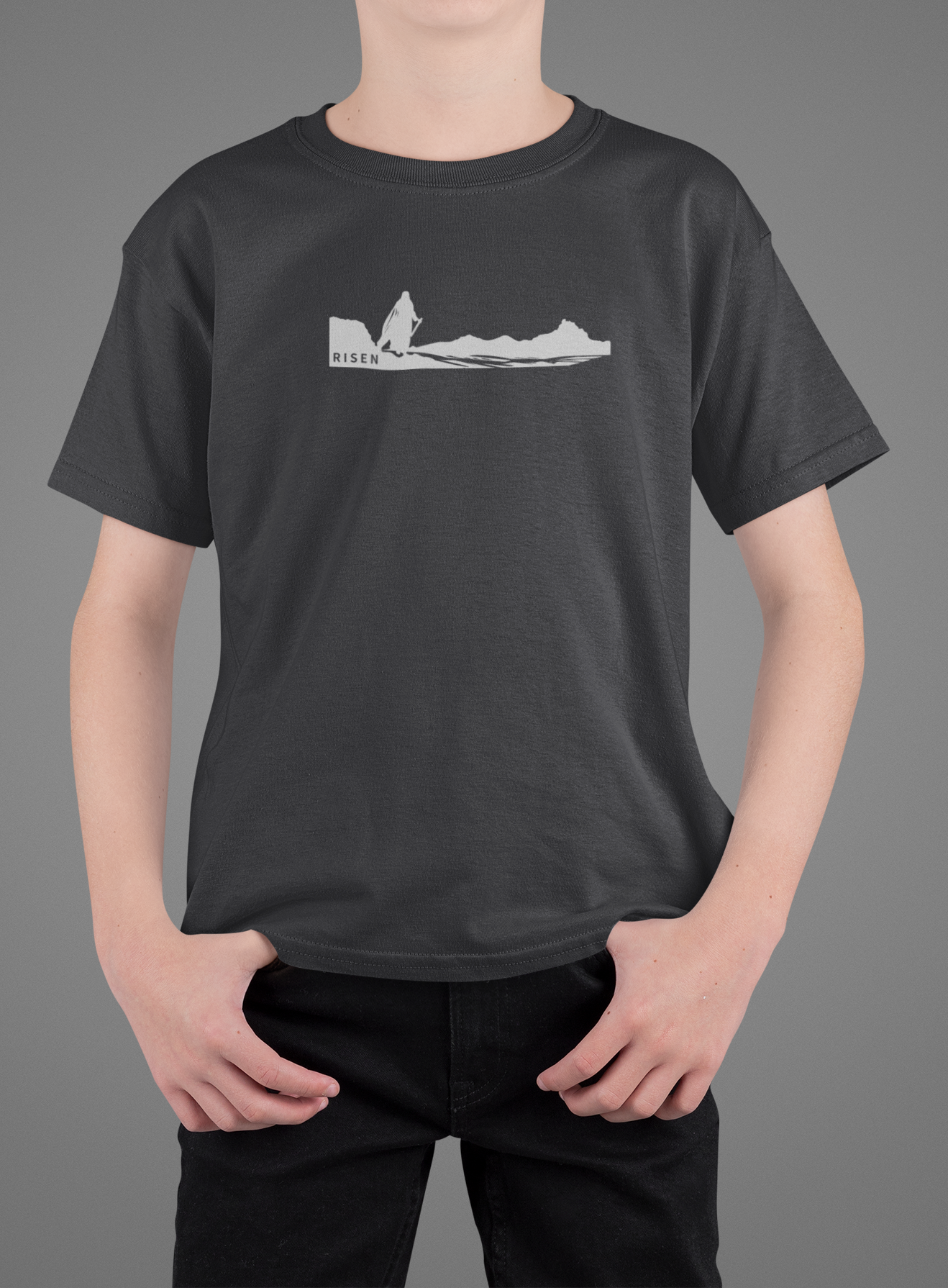 Youth The Way Forward Christian T-Shirt– Minimal Faith Graphic Tee for young leaders with a RISEN design.
