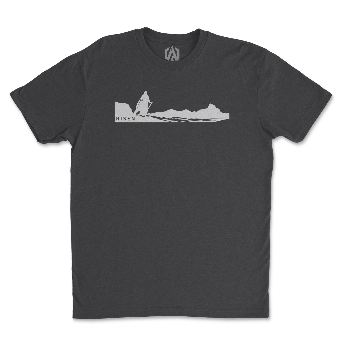 Youth The Way Forward Christian T-Shirt - Minimal Faith Graphic Tee with RISEN mark on dark fabric.