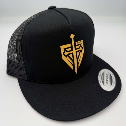 Yellow Iron Kingdom Black Trucker Hat