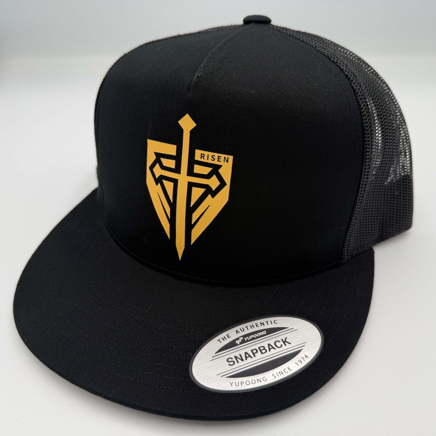 Yellow Iron Kingdom Black Trucker Hat
