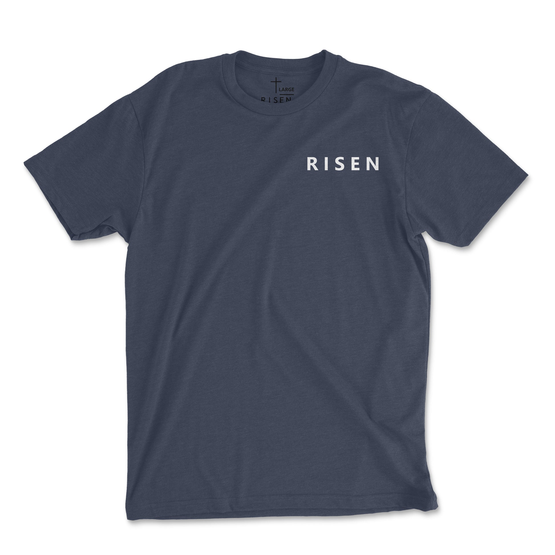 Risen Eagle Men’s T-Shirt in navy, featuring clean design with 'RISEN' printed on the front for a stylish look.