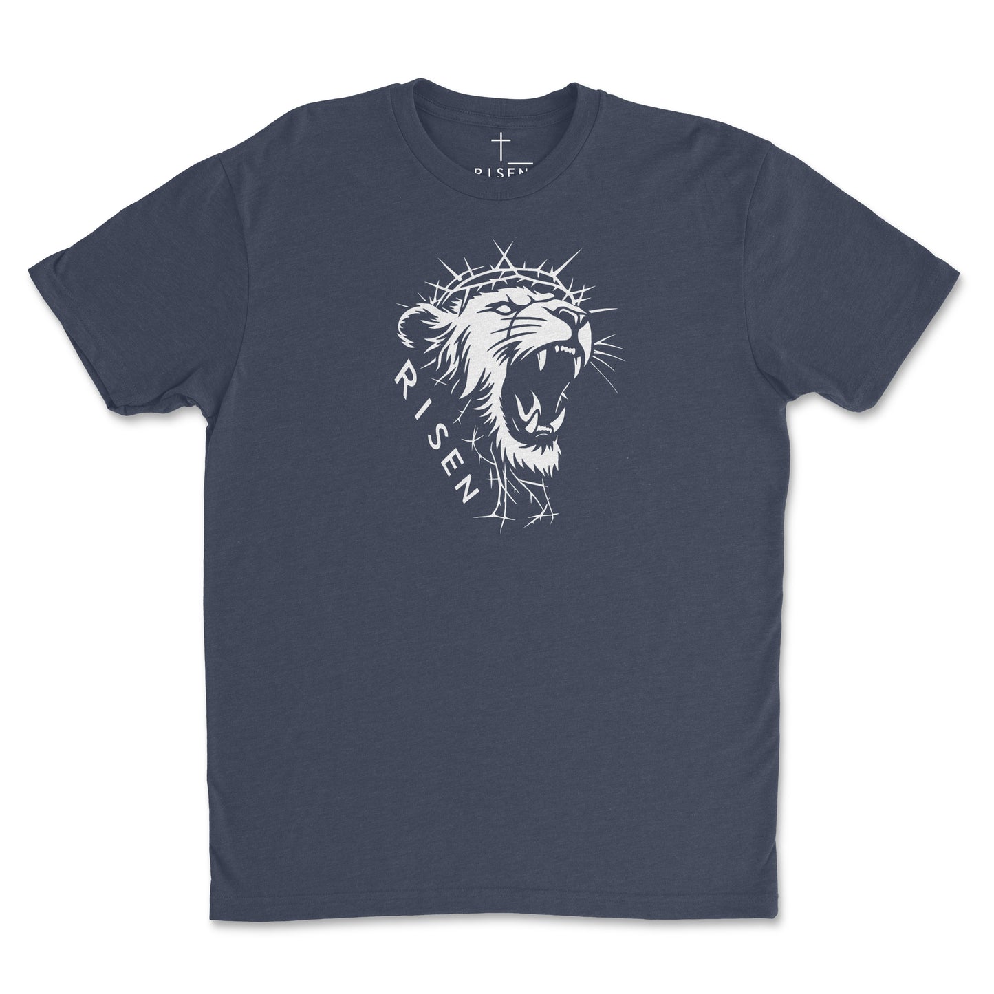 Youth The Risen King - Christian T-Shirt featuring a lion graphic roaring in victory.