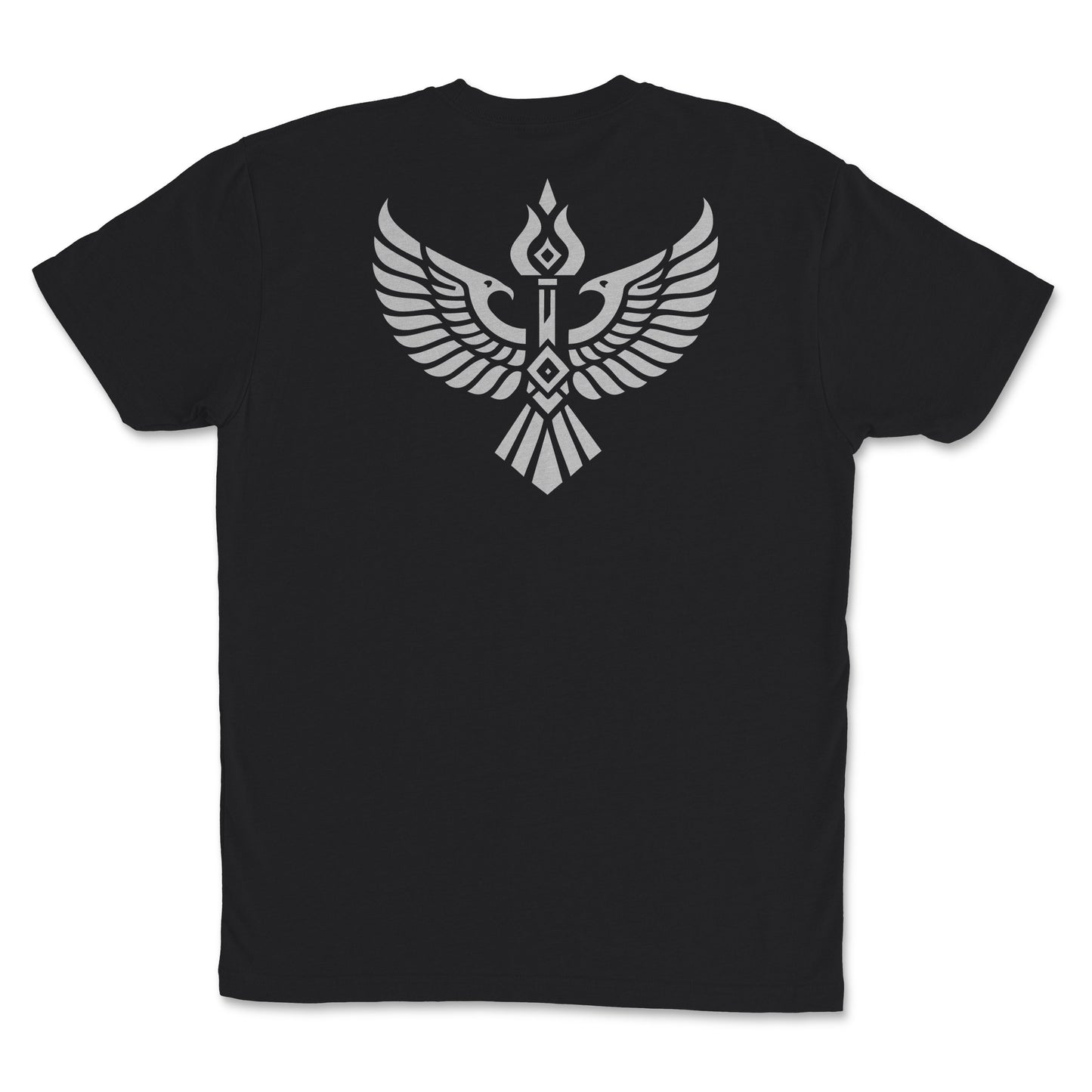 Iron Covenant - Premium Sueded Men's Shirt featuring bold winged crest and rising torch design on back