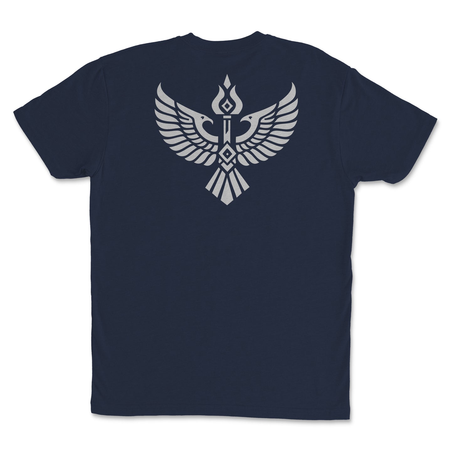 Iron Covenant - Premium Sueded Men's Shirt featuring a bold winged crest design on the back.